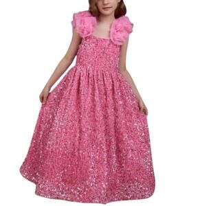 NWT Alisa & Leo Pink Sequin Special Occasion Gown Girls 12
